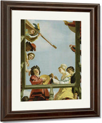Musical Group On A Balcony By Gerrit Van Honthorst Fine Art Print