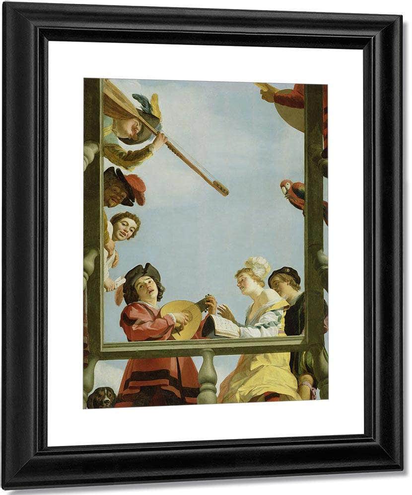 Musical Group On A Balcony By Gerrit Van Honthorst Fine Art Print