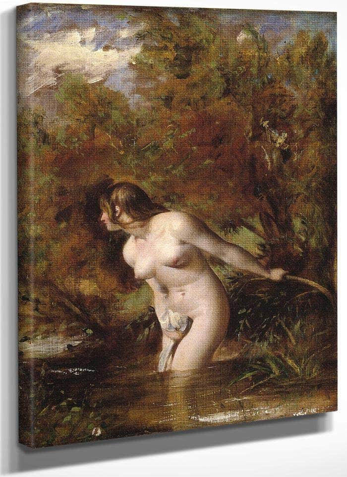 Musidora(Also Known As The Bather 'At The Doubtful Breeze Alarmed') By William Etty Fine Art Print