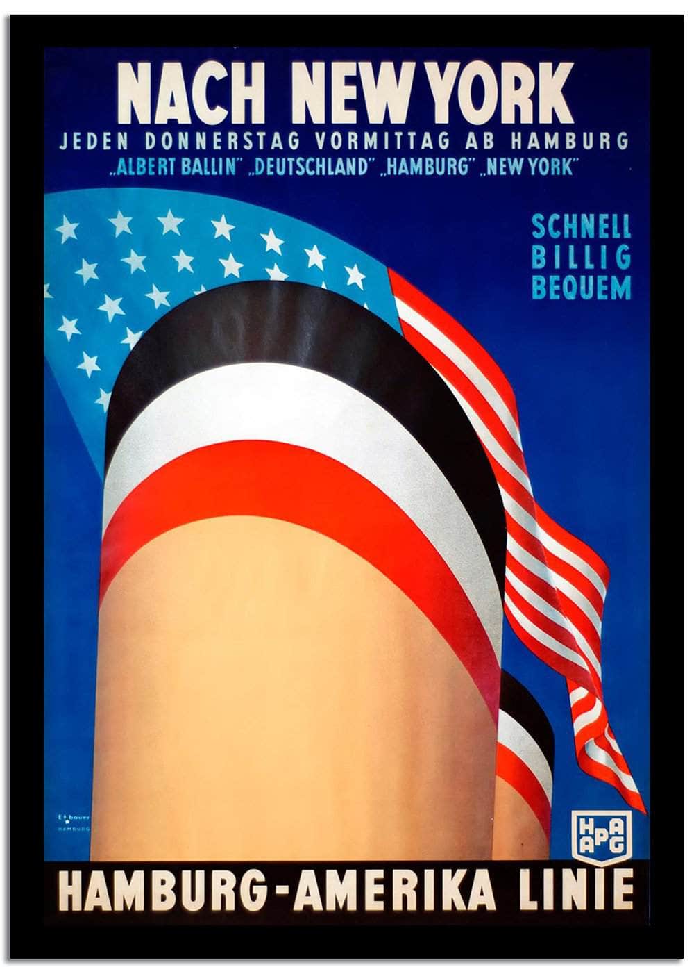 Nach New York  Vintage Poster Fine Art Print