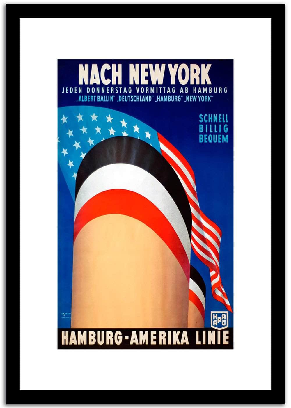 Nach New York  Vintage Poster Fine Art Print