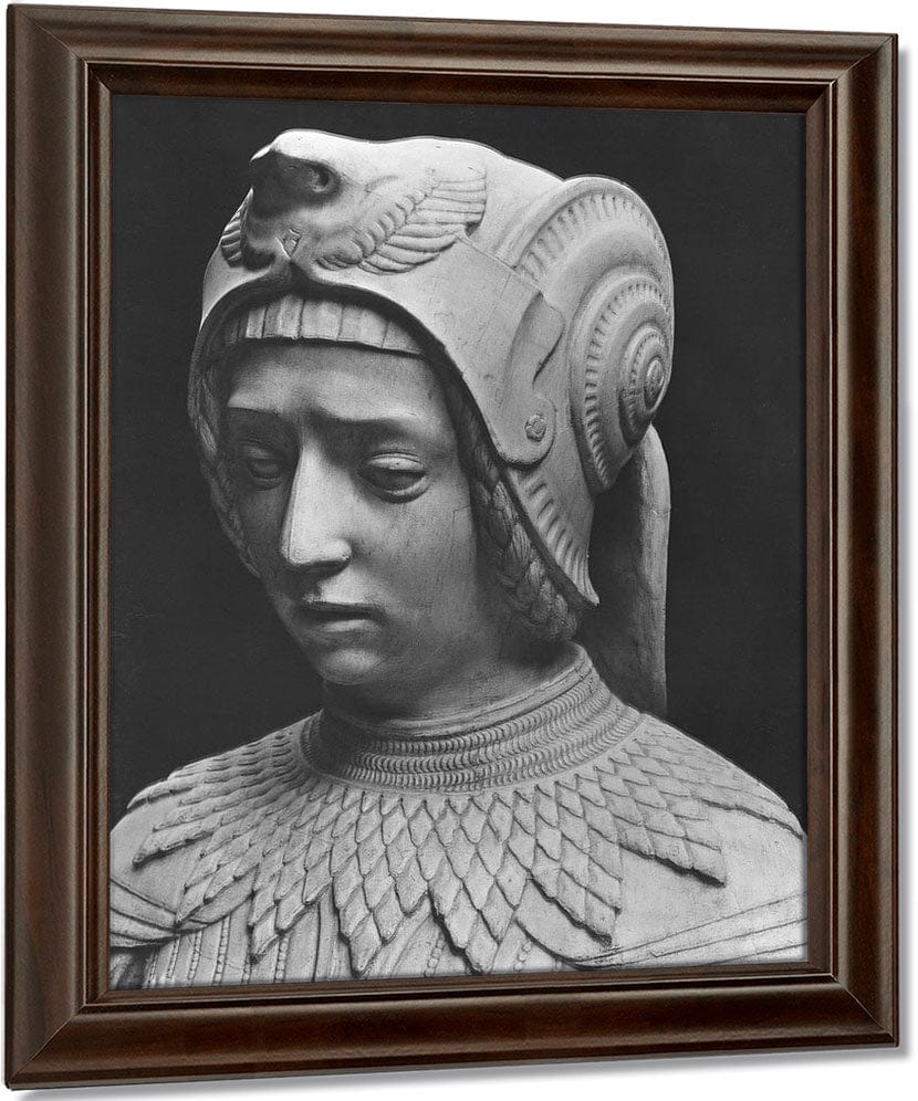 Nantes, St. Peter And St. Paul Cathedral, Tomb Of Francis Ii, Duke Of Brittany And Marguerite Of Foix, Head Of Fortitude (Detail) (B W Photo) By Michel Colombe Fine Art Print