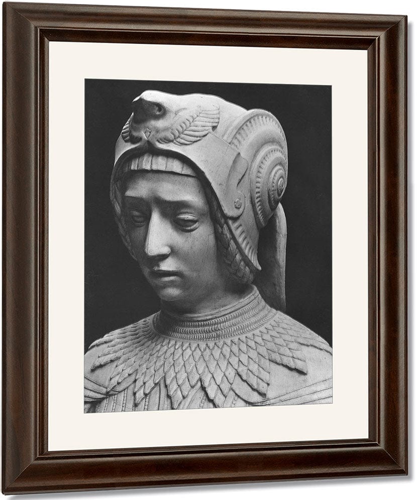 Nantes, St. Peter And St. Paul Cathedral, Tomb Of Francis Ii, Duke Of Brittany And Marguerite Of Foix, Head Of Fortitude (Detail) (B W Photo) By Michel Colombe Fine Art Print