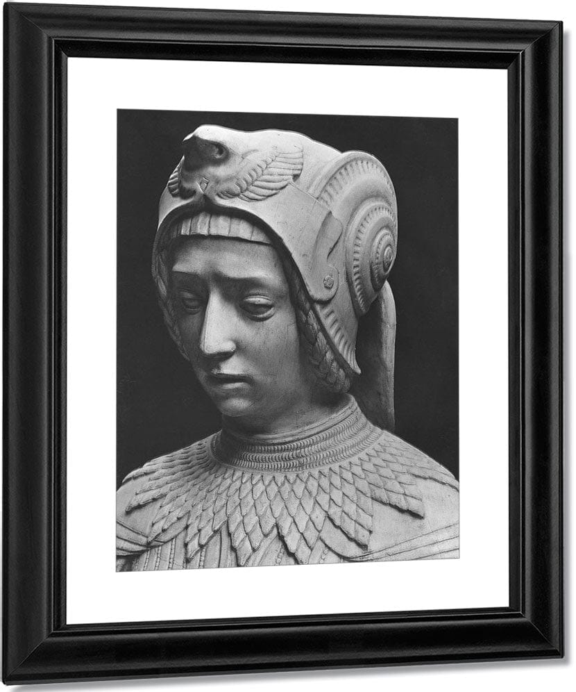 Nantes, St. Peter And St. Paul Cathedral, Tomb Of Francis Ii, Duke Of Brittany And Marguerite Of Foix, Head Of Fortitude (Detail) (B W Photo) By Michel Colombe Fine Art Print