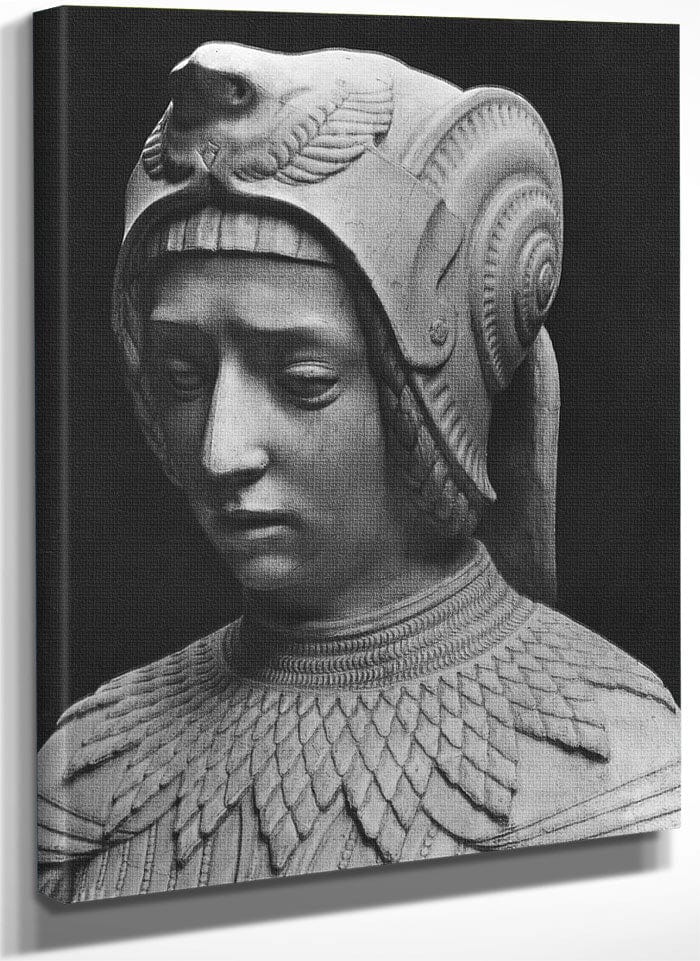 Nantes, St. Peter And St. Paul Cathedral, Tomb Of Francis Ii, Duke Of Brittany And Marguerite Of Foix, Head Of Fortitude (Detail) (B W Photo) By Michel Colombe Fine Art Print