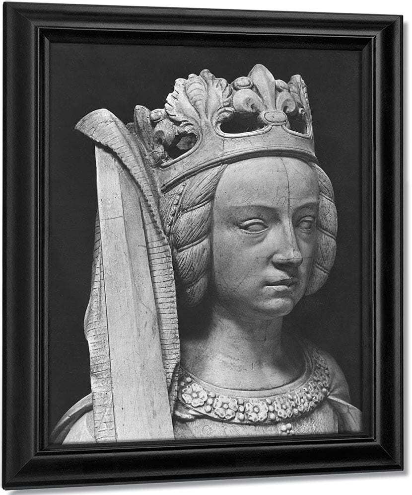 Nantes, St. Peter And St. Paul Cathedral, Tomb Of Francis Ii, Duke Of Brittany And Marguerite Of Foix, Head Of Justice (B W Photo) By Michel Colombe Fine Art Print