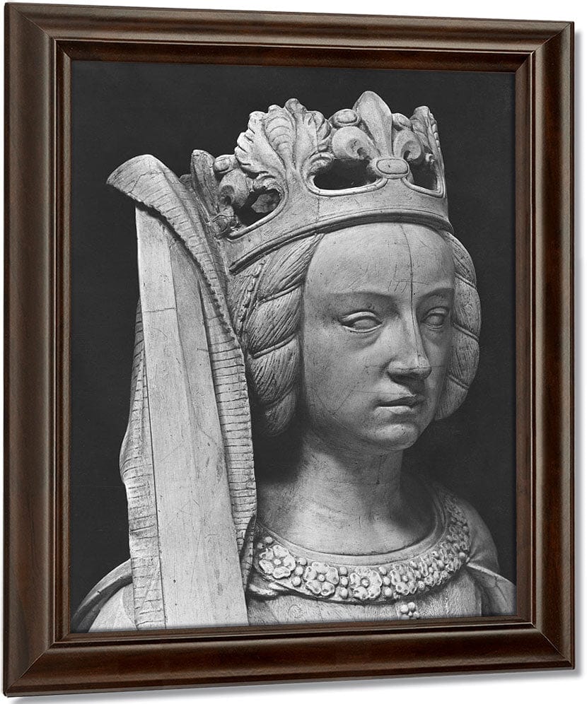 Nantes, St. Peter And St. Paul Cathedral, Tomb Of Francis Ii, Duke Of Brittany And Marguerite Of Foix, Head Of Justice (B W Photo) By Michel Colombe Fine Art Print