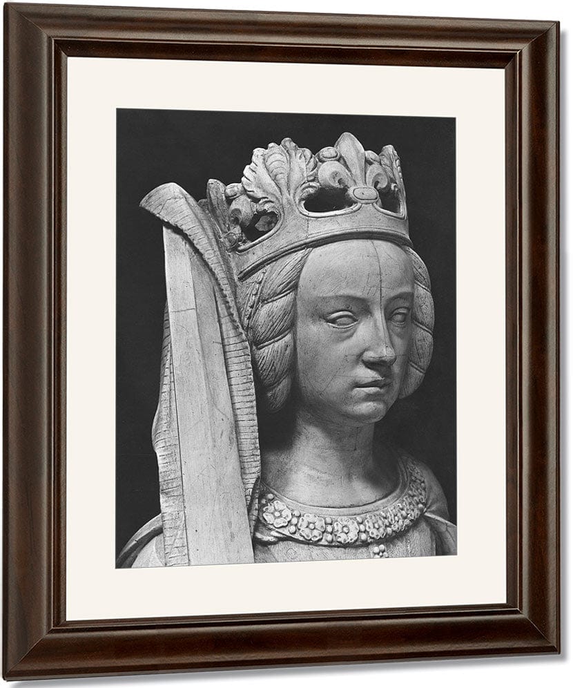 Nantes, St. Peter And St. Paul Cathedral, Tomb Of Francis Ii, Duke Of Brittany And Marguerite Of Foix, Head Of Justice (B W Photo) By Michel Colombe Fine Art Print