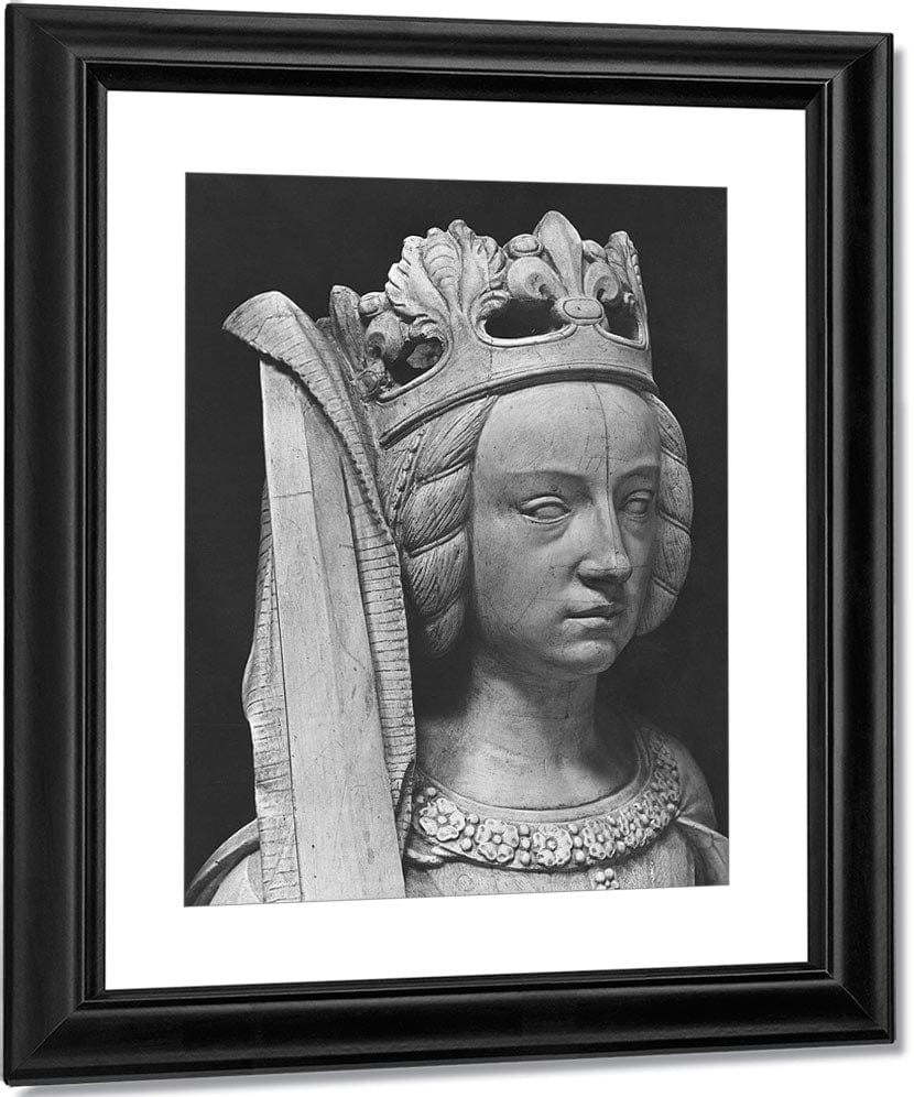 Nantes, St. Peter And St. Paul Cathedral, Tomb Of Francis Ii, Duke Of Brittany And Marguerite Of Foix, Head Of Justice (B W Photo) By Michel Colombe Fine Art Print