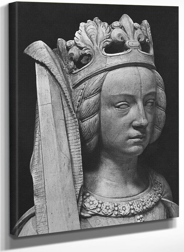 Nantes, St. Peter And St. Paul Cathedral, Tomb Of Francis Ii, Duke Of Brittany And Marguerite Of Foix, Head Of Justice (B W Photo) By Michel Colombe Fine Art Print