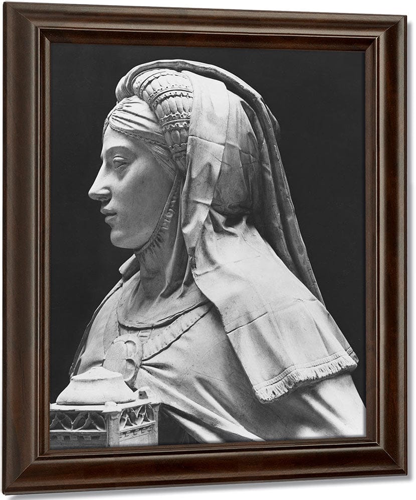 Nantes, St. Peter And St. Paul Cathedral, Tomb Of Francis Ii, Duke Of Brittany And Marguerite Of Foix, Head Of Temperance (B W Photo) By Michel Colombe Fine Art Print