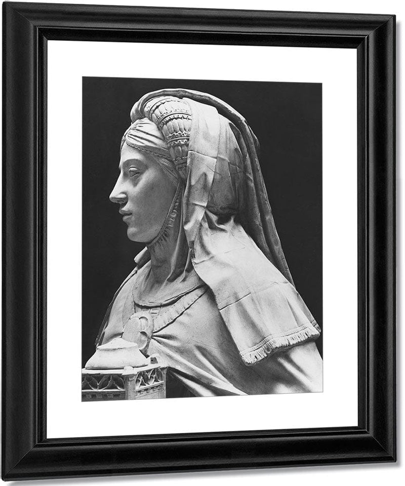 Nantes, St. Peter And St. Paul Cathedral, Tomb Of Francis Ii, Duke Of Brittany And Marguerite Of Foix, Head Of Temperance (B W Photo) By Michel Colombe Fine Art Print