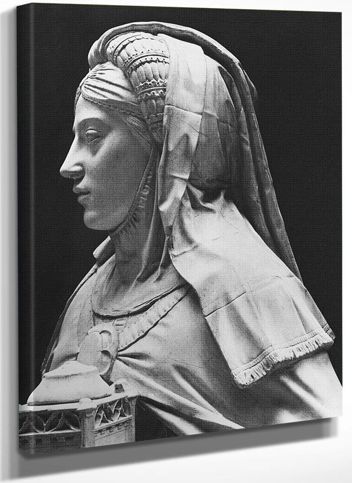 Nantes, St. Peter And St. Paul Cathedral, Tomb Of Francis Ii, Duke Of Brittany And Marguerite Of Foix, Head Of Temperance (B W Photo) By Michel Colombe Fine Art Print