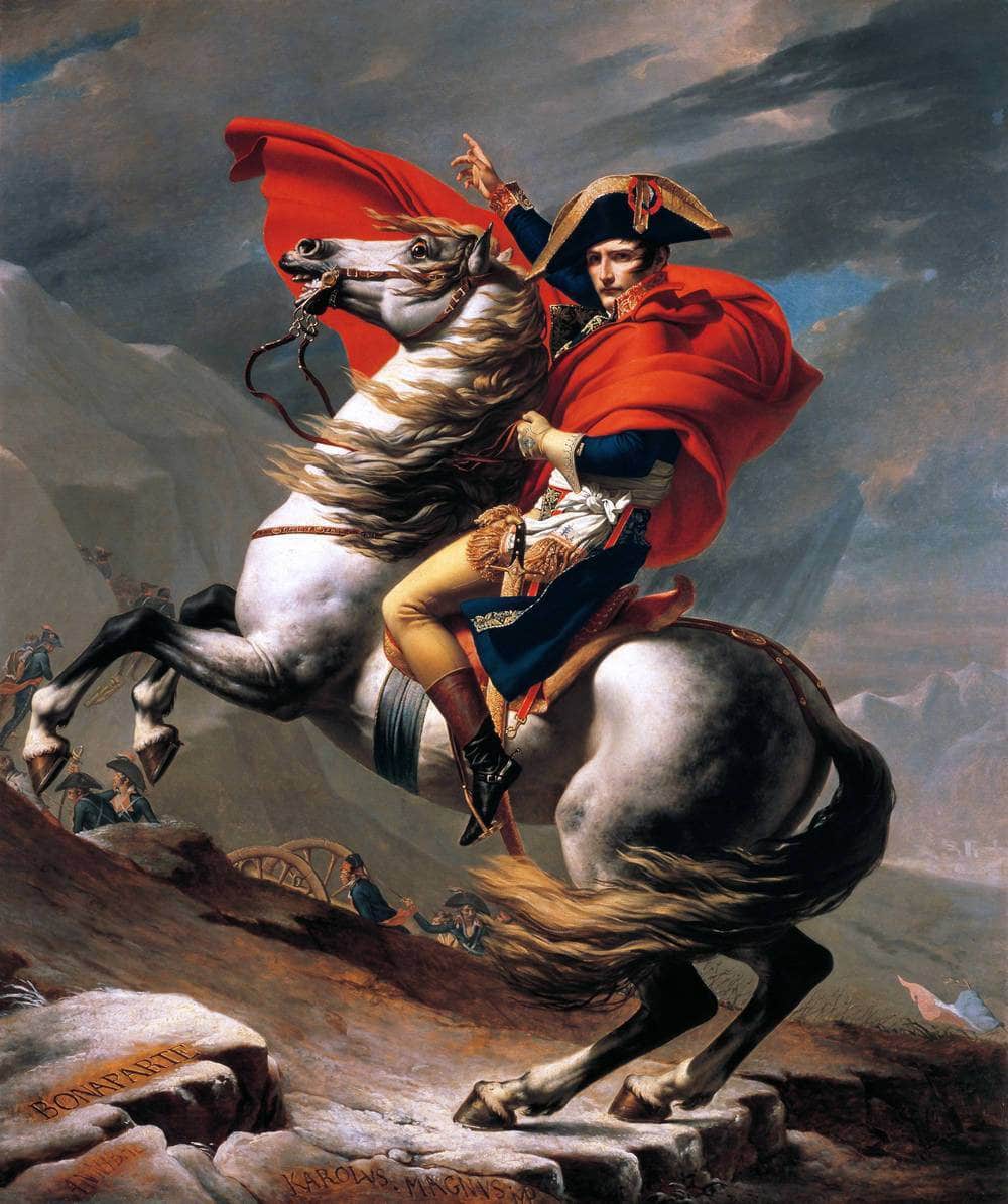 Napoleon Crossing The Alps Painting Jacques Louis David Canvas Art Fine Art Print
