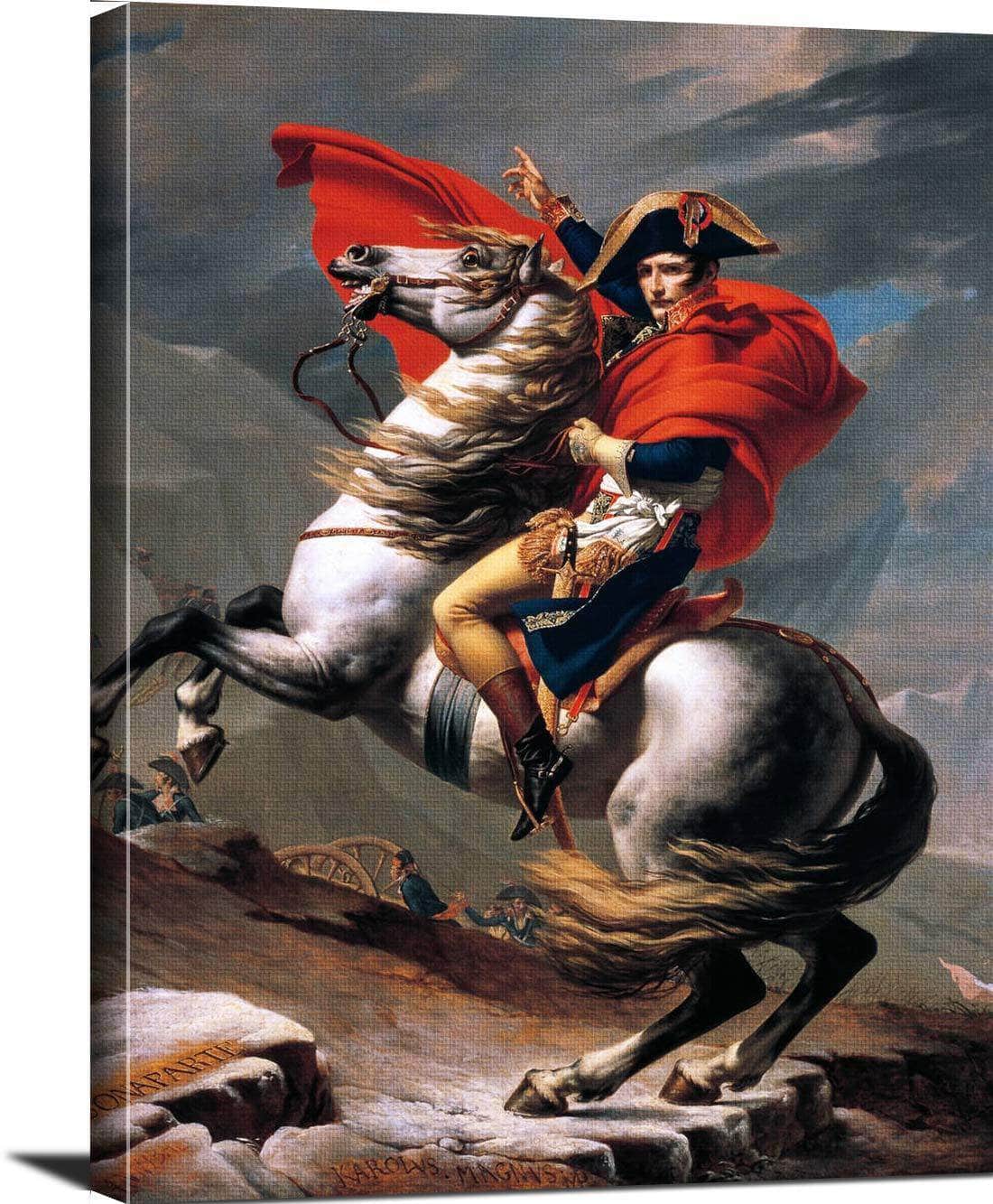 Napoleon Crossing The Alps Painting Jacques Louis David Canvas Art Fine Art Print