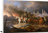 Napoleon In Burning Moscow Painting Adam Albrecht Canvas Art Fine Art Print