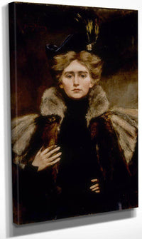 Natalie In Fur Cape By Alice Pike Barney Fine Art Print