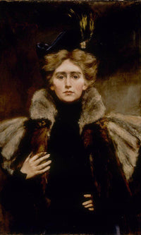 Natalie In Fur Cape By Alice Pike Barney Fine Art Print