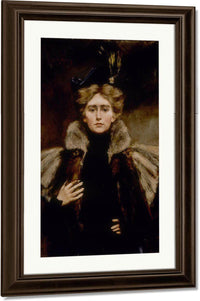 Natalie In Fur Cape By Alice Pike Barney Fine Art Print
