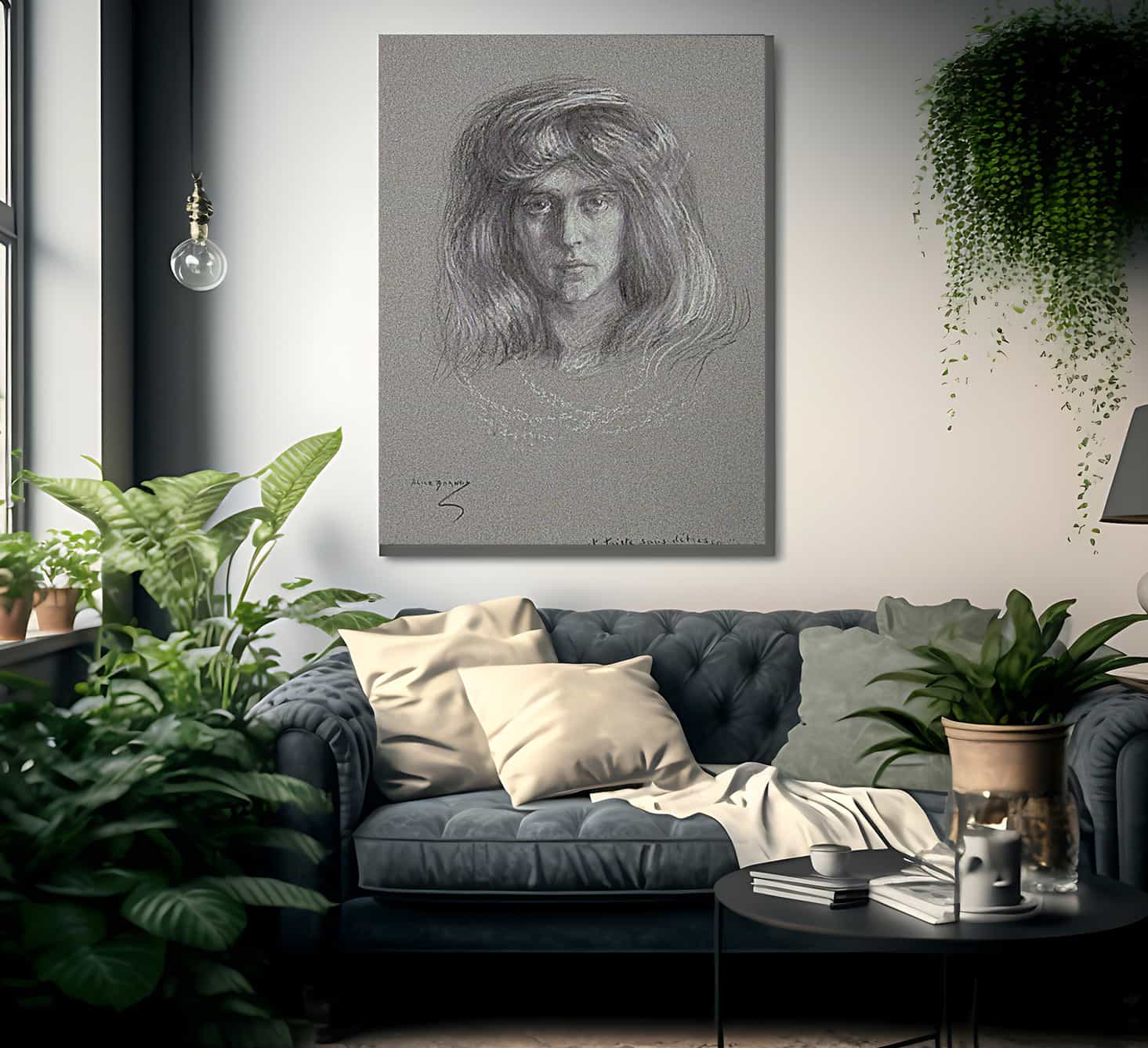 Natalie With Flowing Hair By Alice Pike Barney Fine Art Print