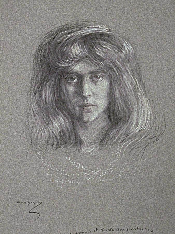 Natalie With Flowing Hair By Alice Pike Barney Fine Art Print