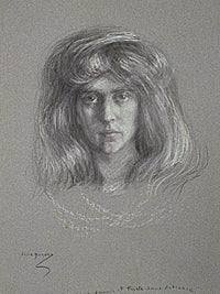 Natalie With Flowing Hair By Alice Pike Barney Fine Art Print