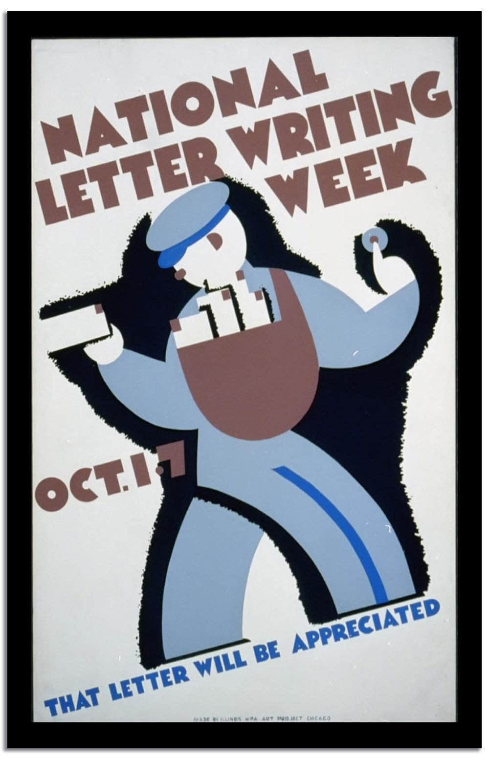 National Letter Writing Week  Vintage Poster Fine Art Print