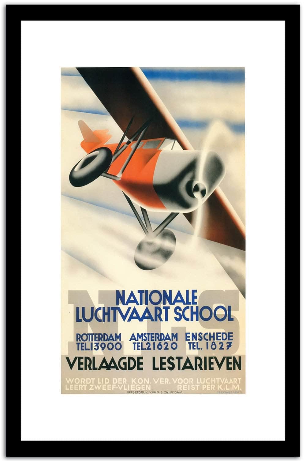 Nationnale Lucht Vaart Shool  Vintage Poster Fine Art Print