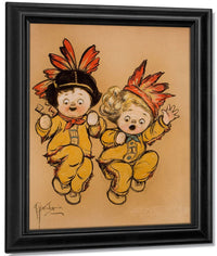 Native American Children By Grace G Drayton Fine Art Print