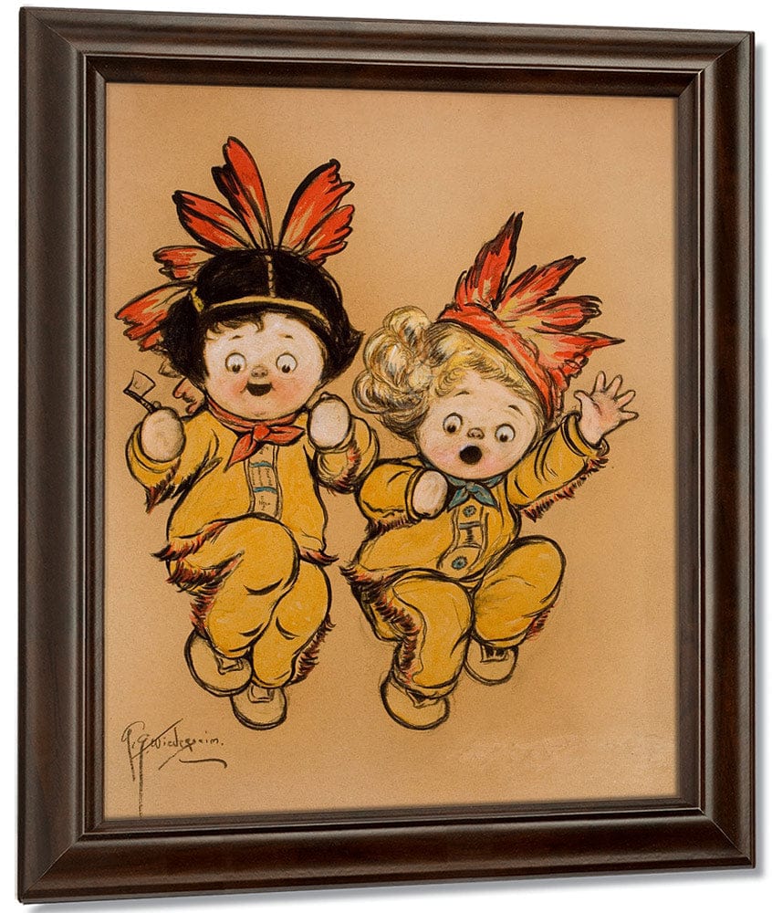 Native American Children By Grace G Drayton Fine Art Print