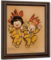 Native American Children By Grace G Drayton Fine Art Print