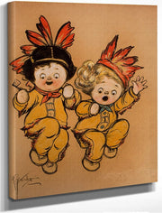 Native American Children By Grace G Drayton Fine Art Print