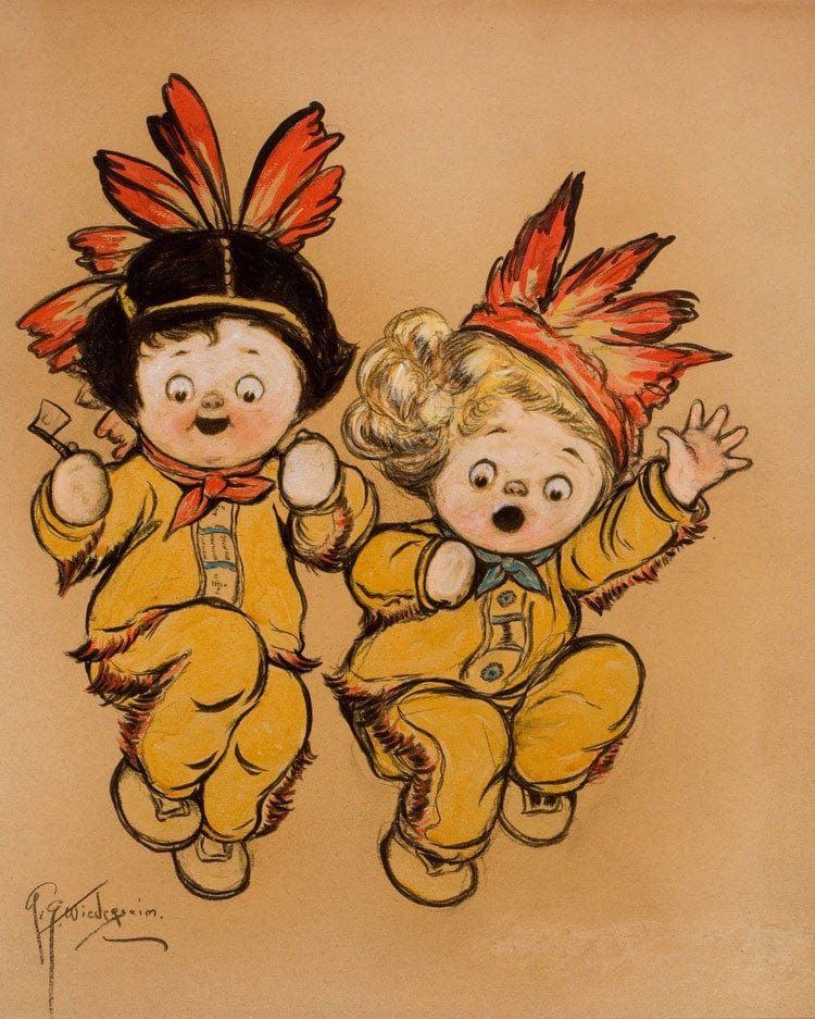 Native American Children By Grace G Drayton Fine Art Print