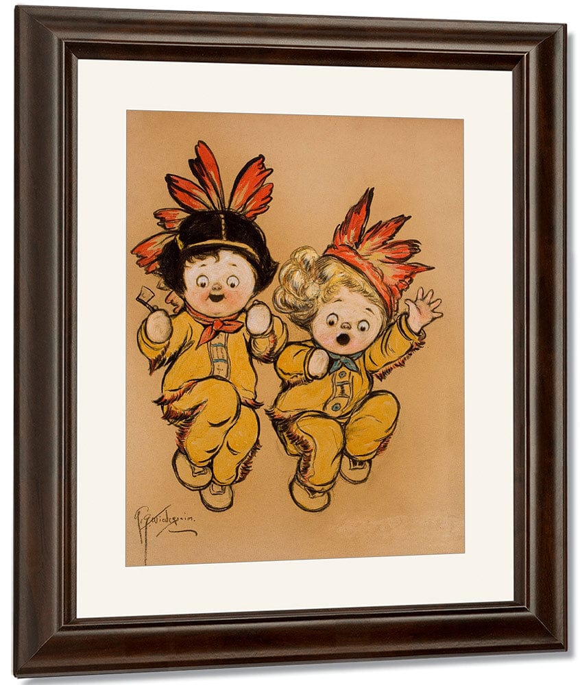 Native American Children By Grace G Drayton Fine Art Print