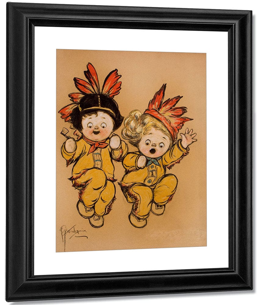 Native American Children By Grace G Drayton Fine Art Print