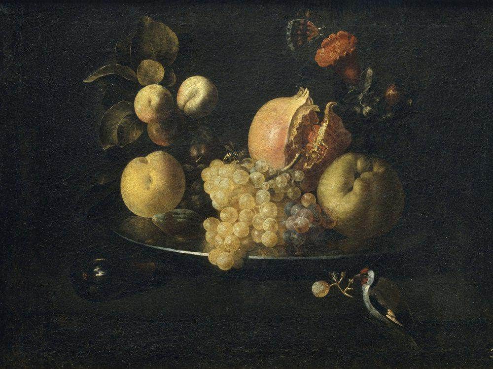 Natura Morta Amb Fruita I Cadernera By Juan De Zurbaran Fine Art Print