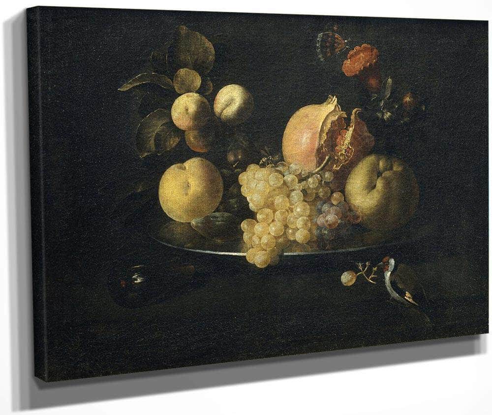 Natura Morta Amb Fruita I Cadernera By Juan De Zurbaran Fine Art Print