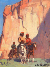 Navajos On Horseback, Canyon De Chelly By Edgar Payne Fine Art Print