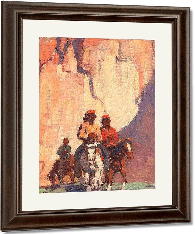 Navajos On Horseback, Canyon De Chelly By Edgar Payne Fine Art Print