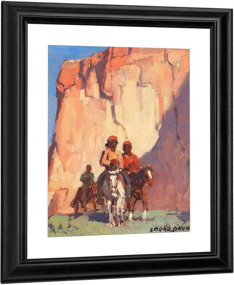 Navajos On Horseback, Canyon De Chelly By Edgar Payne Fine Art Print