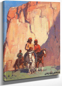 Navajos On Horseback, Canyon De Chelly By Edgar Payne Fine Art Print