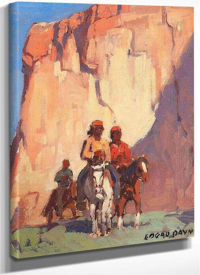 Navajos On Horseback, Canyon De Chelly By Edgar Payne Fine Art Print