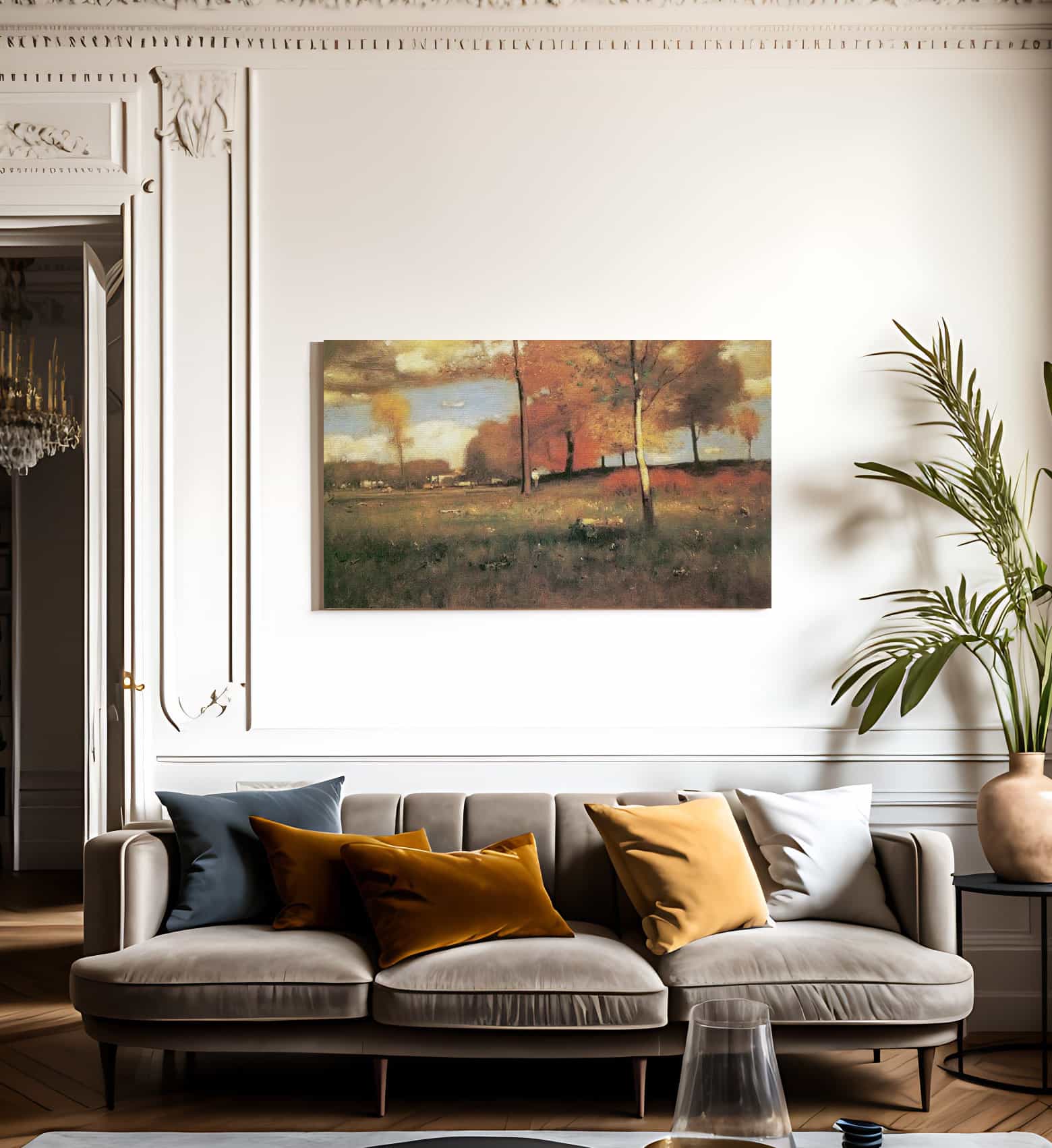 Near The Village October By George Inness Fine Art Print