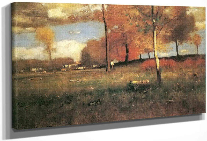 Near The Village October By George Inness Fine Art Print