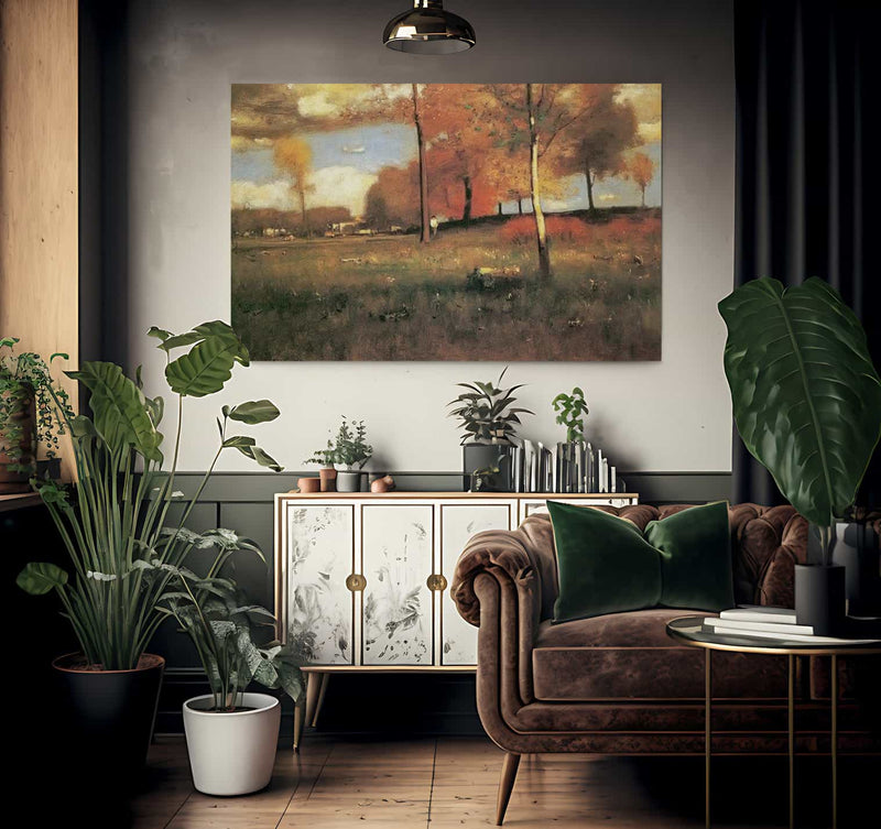 Near The Village October By George Inness Fine Art Print