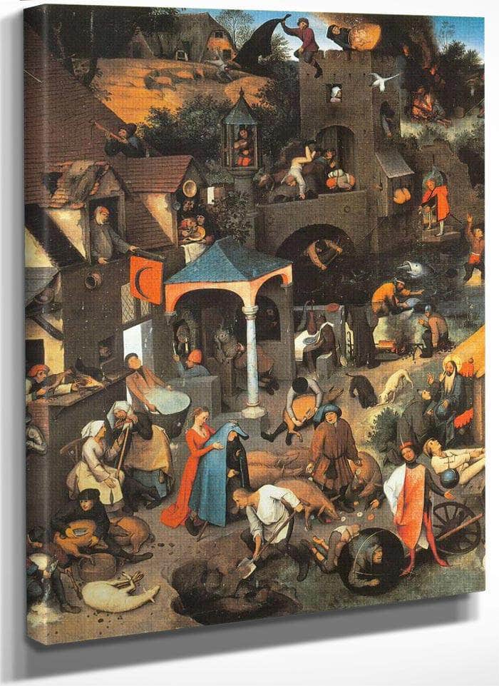 Netherlandish Proverbs 1559 By Pieter Bruegel Fine Art Print