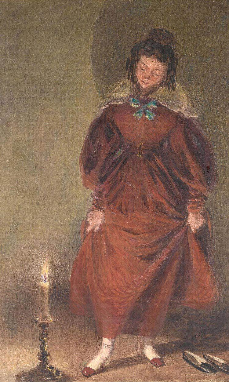 New Red Shoes, The Artist's Wife By William Henry Walker Fine Art Print