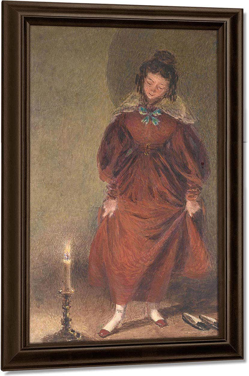 New Red Shoes, The Artist's Wife By William Henry Walker Fine Art Print