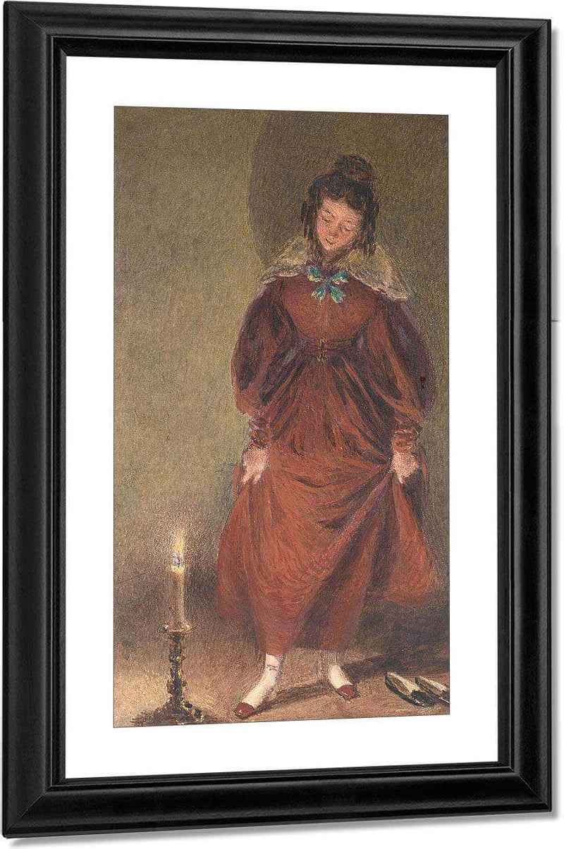 New Red Shoes, The Artist's Wife By William Henry Walker Fine Art Print