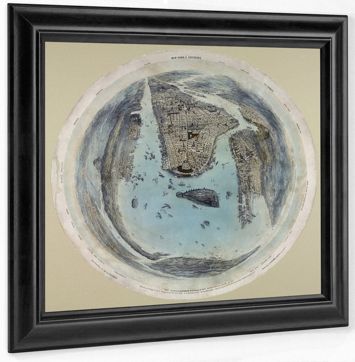 New York And Environs By John Bachmann Fine Art Print